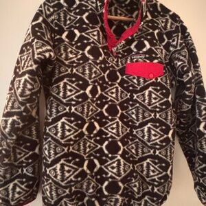 Patagonia Black and White Patterned Synchilla Pullover